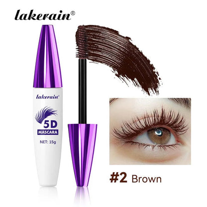 Red Wine Brown 5D Mascara — 3D Curling, Waterproof, Non-Smudge, Fast-Dry Eyelash Extension Makeup