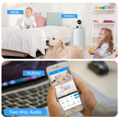 JOOAN 4K PTZ IP Camera, 10X Zoom, Dual Lens, Auto Tracking, WiFi CCTV, Color Night Vision, Baby & Home Monitor