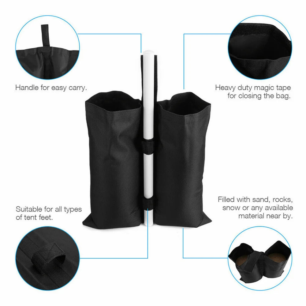 Outdoor Gazebo Foot Leg Weights: Camping Equipment Sand Bags for Marquee Waterproof Tent - Garden & Outdoor Accessories