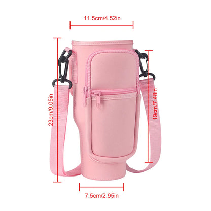 Portable Water Bottle Carrier Bag – Neoprene Holder with Phone Pocket for Stanley 40oz Tumbler with Handle