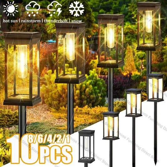 Waterproof LED Solar Garden Lights – Automatic Outdoor Pathway & Driveway Lighting with Dusk-to-Dawn Sensor