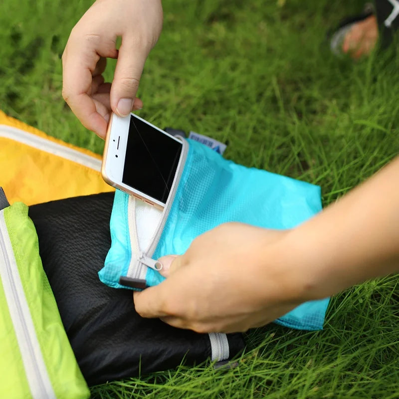 Waterproof Nylon-Silicon Hook Pouch — Portable Zipper Organizer for Camping, Hiking & Travel Storage