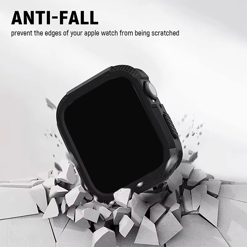 Rugged TPU Protective Case & Screen Protector for Apple Watch Series 5-9 & SE – 38mm-45mm iWatch Cover