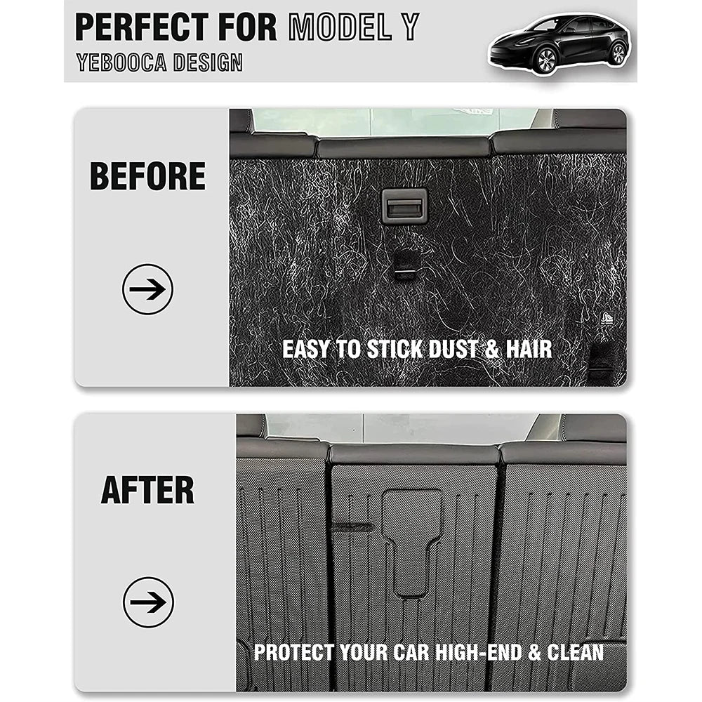 Rear Seat Backrest Protector for Tesla Model Y 2020-2025 – Juniper Trunk Anti-Scratch & Anti-Dirty Mat with Velcro