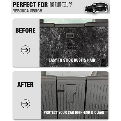 Rear Seat Backrest Protector for Tesla Model Y 2020-2025 – Juniper Trunk Anti-Scratch & Anti-Dirty Mat with Velcro