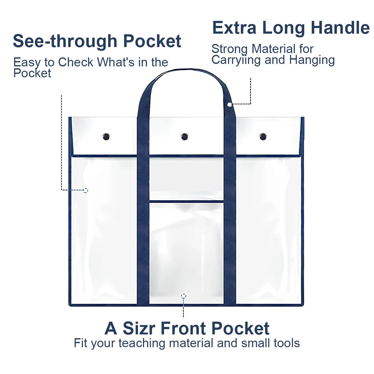 Durable Art Portfolio Bag - PVC Storage with Large Poster Pocket - Organizer with Large Capacity for Artwork