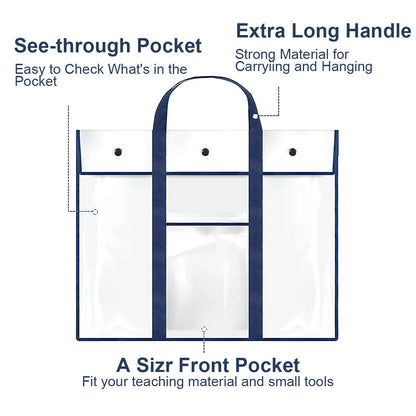 Durable Art Portfolio Bag - PVC Storage with Large Poster Pocket - Organizer with Large Capacity for Artwork