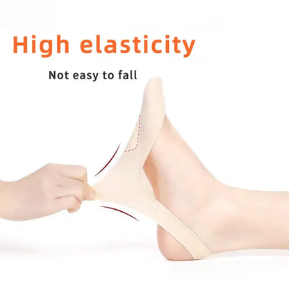 3 Pairs Women's Invisible Non-Slip Boat Socks – Ice Silk, Half-Palm, High Heel Liner Socks for Summer