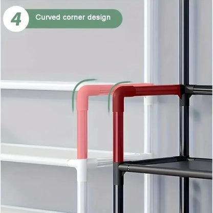 Multi-Layer Clothes Hanger & Shoe Rack – DIY Floor-Standing Hat and Shoes Organizer for Living Room Storage