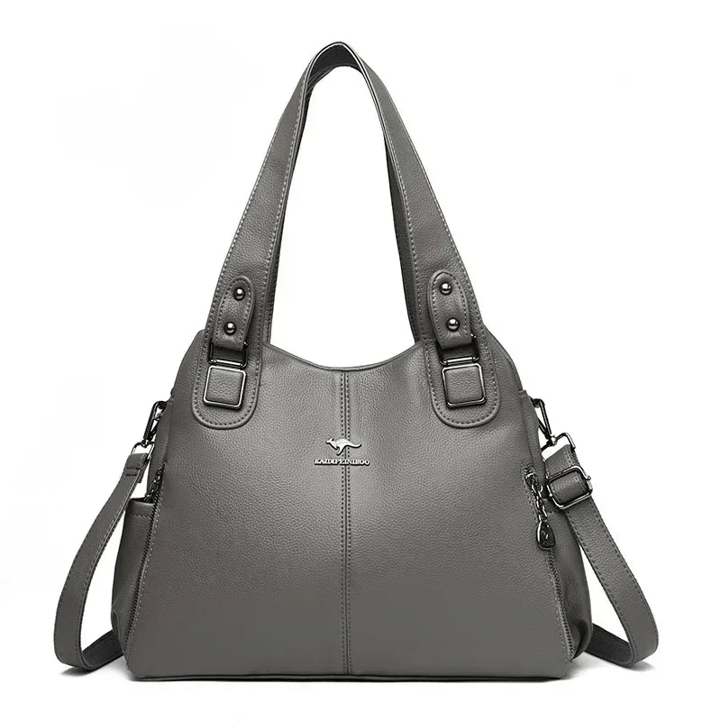 Luxury Women’s Leather Casual Tote Bag – High Quality Large Shoulder & Crossbody Handbag