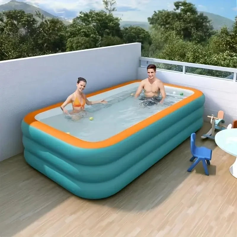 Inflatable PVC Swimming Pool – Durable Easy-Install Above Ground Pool, Portable Outdoor Family Pool 1 Pack Garden Summer Fun