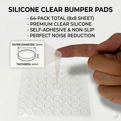 100Pcs Soft Silicone Anti-Slip Bumper Pads - Rubber Furniture Feet, Cabinet Dampers & Drawer Door Cushion Protectors