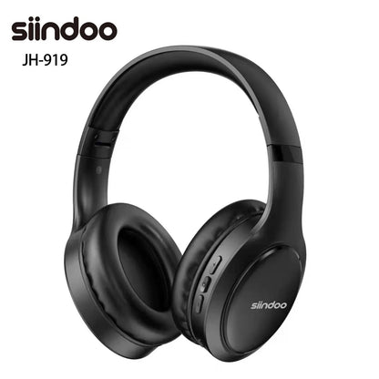 Siindoo JH919 Wireless Bluetooth Headphones - Foldable Stereo Earphones, Super Bass, Noise Reduction Mic for Laptop, PC, TV