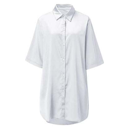 Women’s Silky Soft Long Sleeve Pajamas – Solid Color Sexy Nightshirt, Comfortable Home Sleepwear