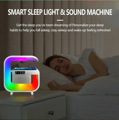 Multifunction Wireless Charger Pad — Stand, Speaker, TF Card, RGB Night Light, Fast Charging Station for iPhone 16/15, Samsung, Xiaomi, Huawei