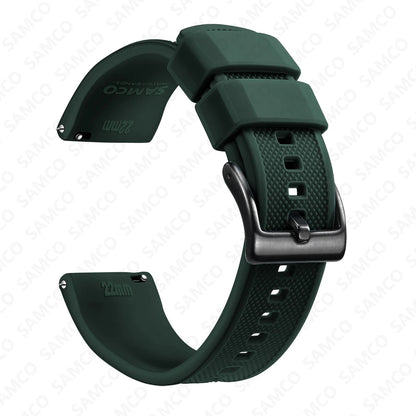 Premium Silicone Watch Band – Quick Release Rubber Strap, 18mm 20mm 22mm Replacement Watchband