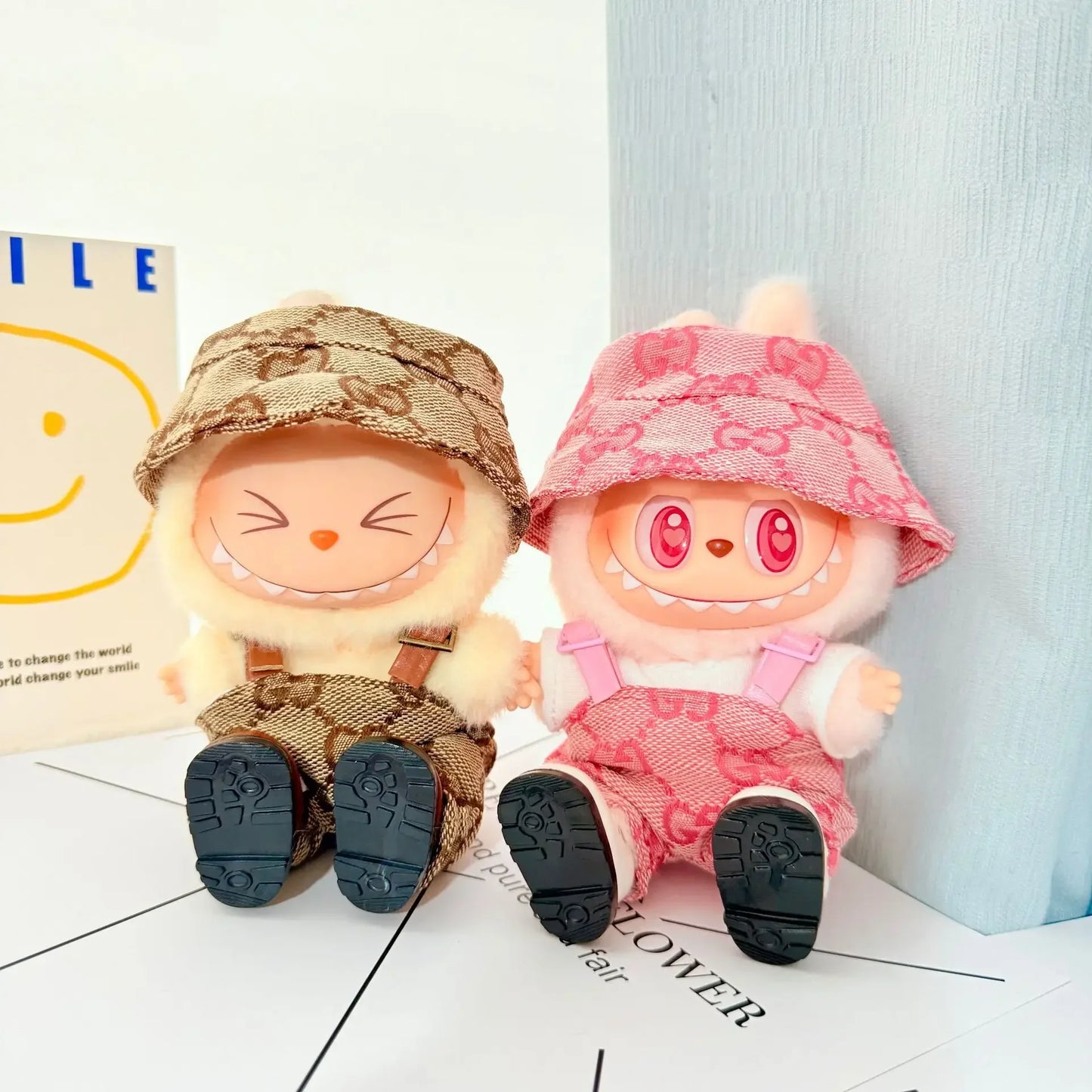 Anime Labubu Doll Clothes — Fashion Overalls for Labubu Idol V1/V2, 15/17cm Plush Doll Clothing Accessories, In Stock