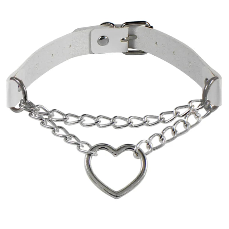 PU Leather Gothic Choker Collar Necklace - Punk Rivet Spike Bell Ring Cosplay Jewelry for Parties and Costumes