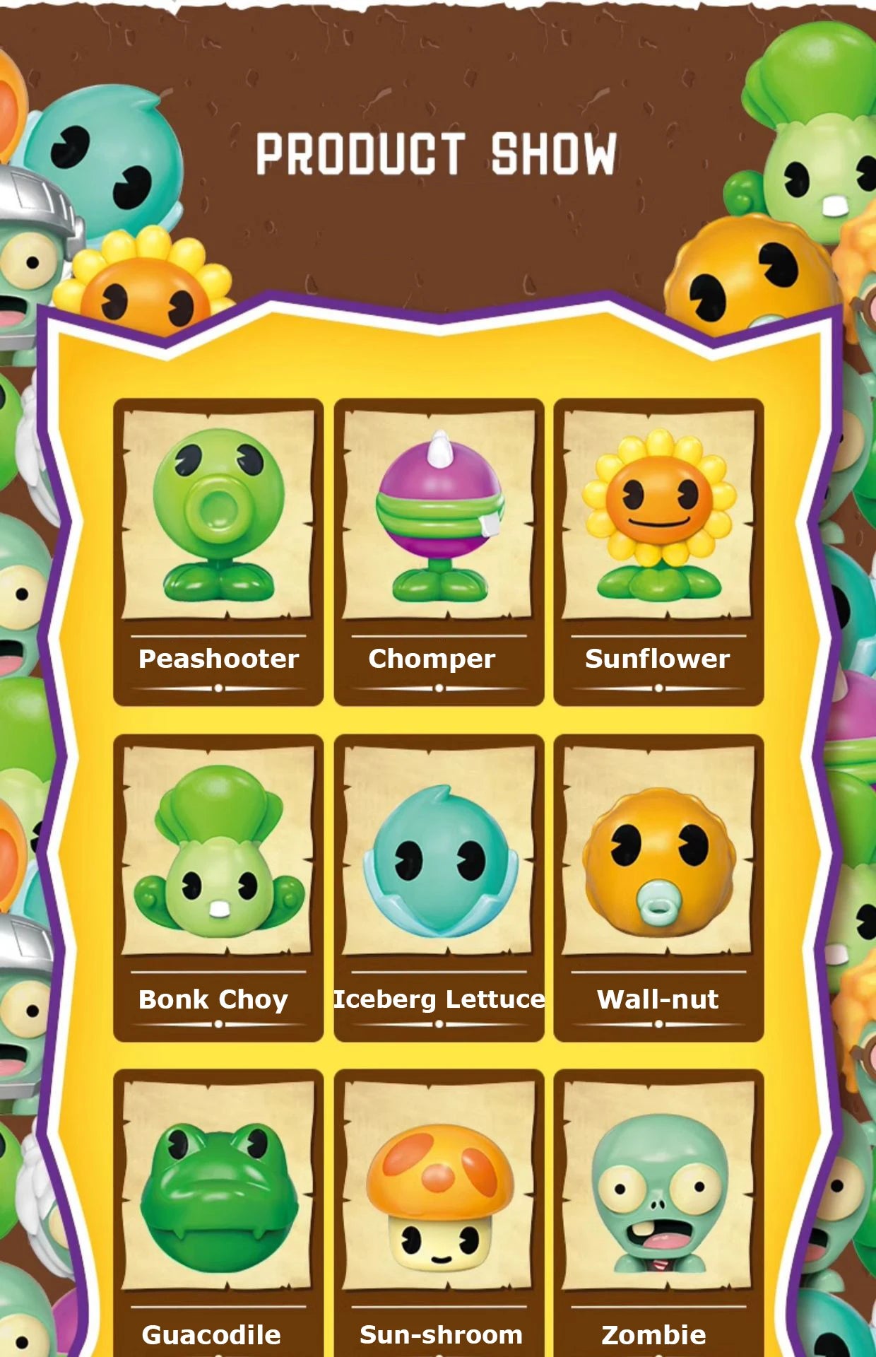 Plants vs Zombies Q Version Mini Figures – Random 4-Style Plant & Zombie Toys for Collection