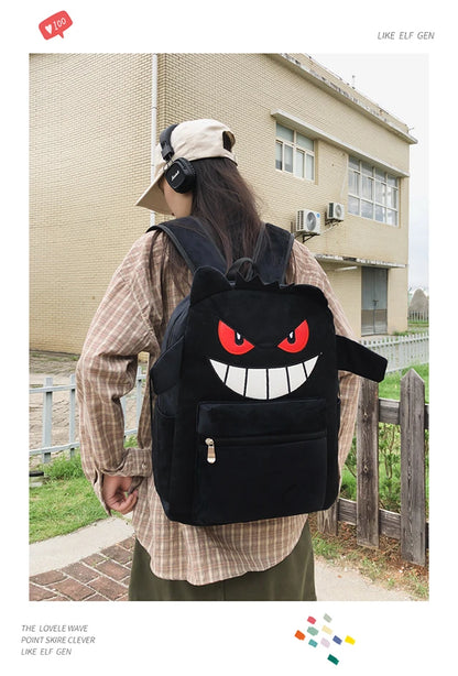 New Fashion Women's Backpack — High-Quality Large Capacity Computer Bag with Cartoon Pattern, Soft Fabric Shoulder Handbag