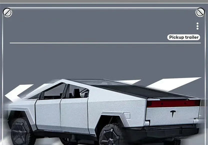 1:32 Tesla Cybertruck Diecast Alloy Model Car with Sound & Light – Off-Road Truck Toy Gift for Kids with Carrying Suitcase