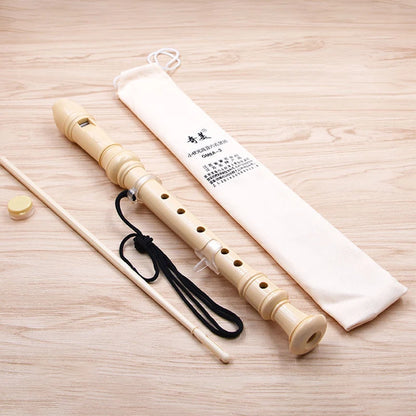 Professional 8-Hole Treble Flute – Soprano Recorder Clarinet, Adjustable, Food-Grade ABS, Non-Toxic Black Sound