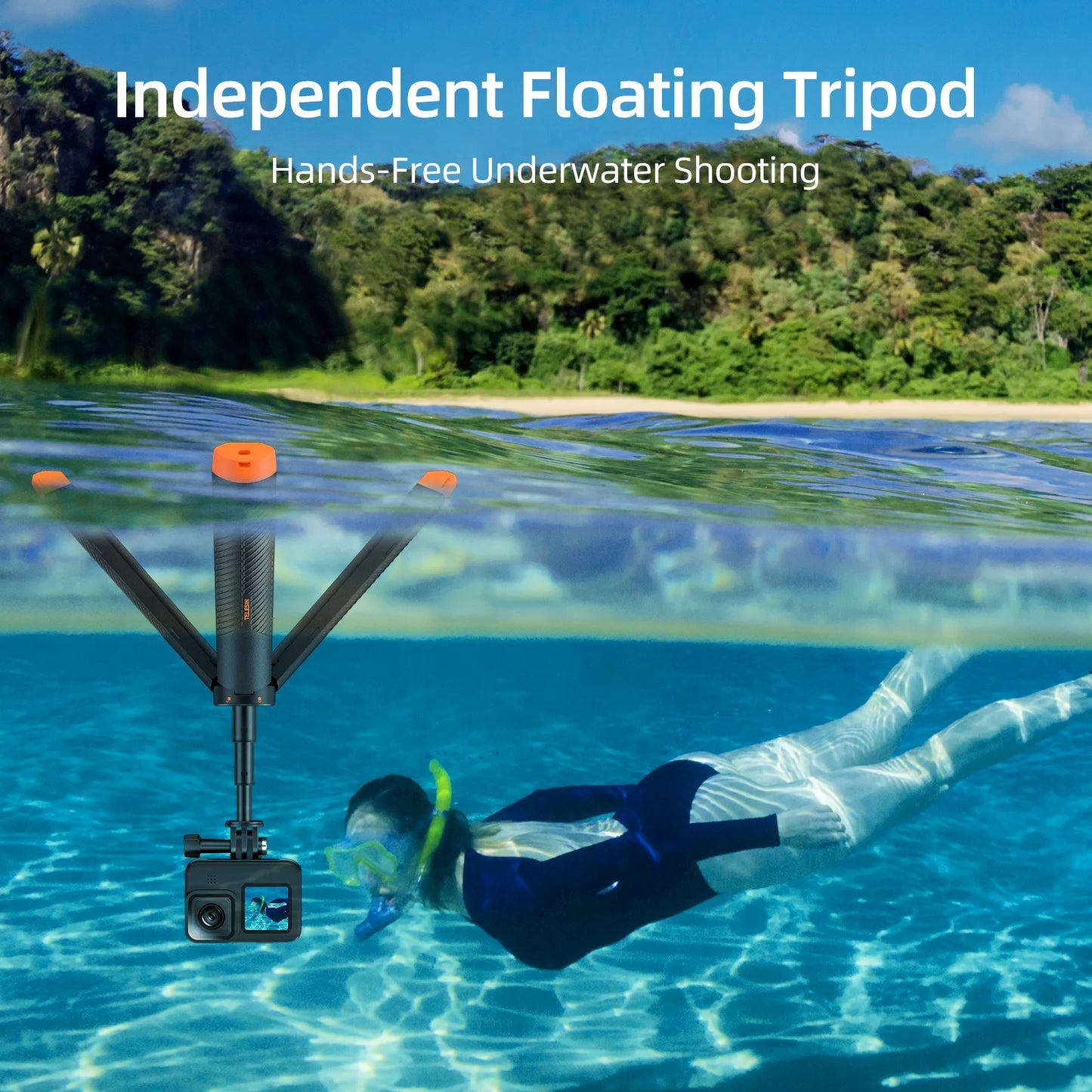 Telesin Underwater Buoyancy Diving Selfie Stick Tripod for GoPro, Insta360, DJI OSMO Action Cameras