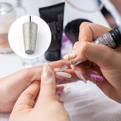 BNG Diamond Nail Sanding Drill Bits - Cross Teeth Barrel Rotary Cuticle Clean Burr, 3/32" Manicure Bit for Nail Accessories