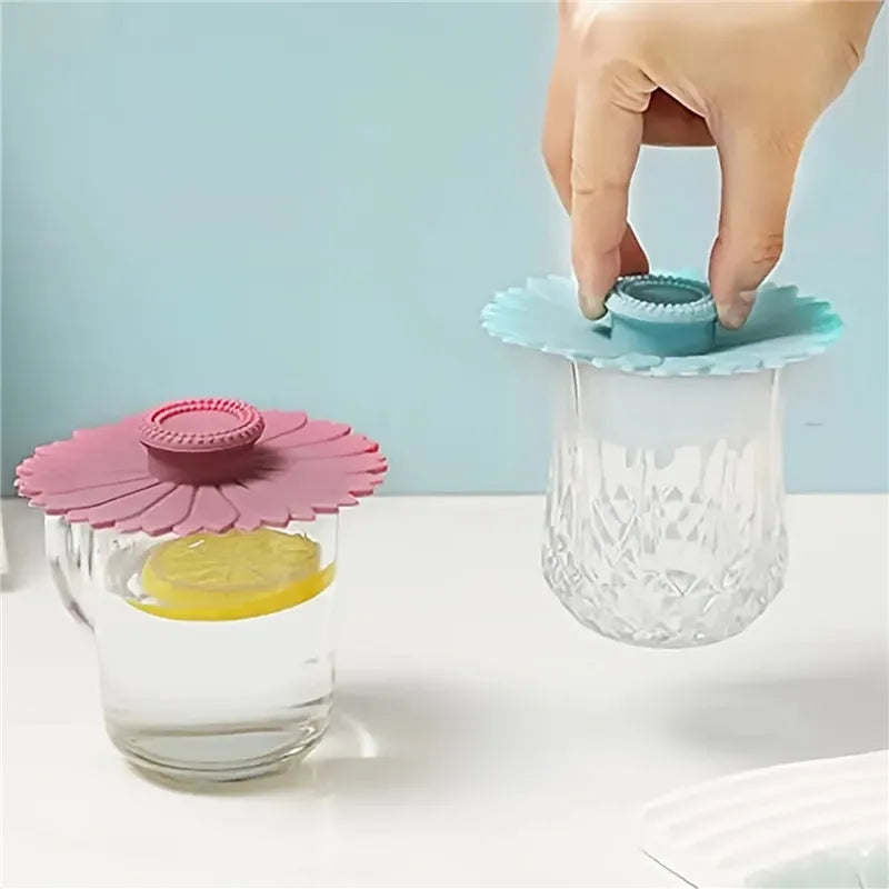 3-Pack Silicone Cup Lids – 10.5cm Reusable Anti-Dust Coffee Mug Covers with Cartoon Design