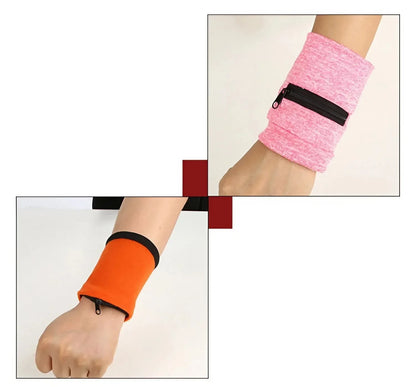 Lightweight Zipper Wrist Pouch - Secure Travel & Workout Storage Bag for Phone, Cash, Cards and Keys