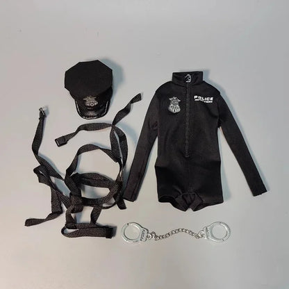1/6 Scale Female Police Officer Outfit - Bodysuit Jumpsuit & Hat Accessories for 12" Action Figures