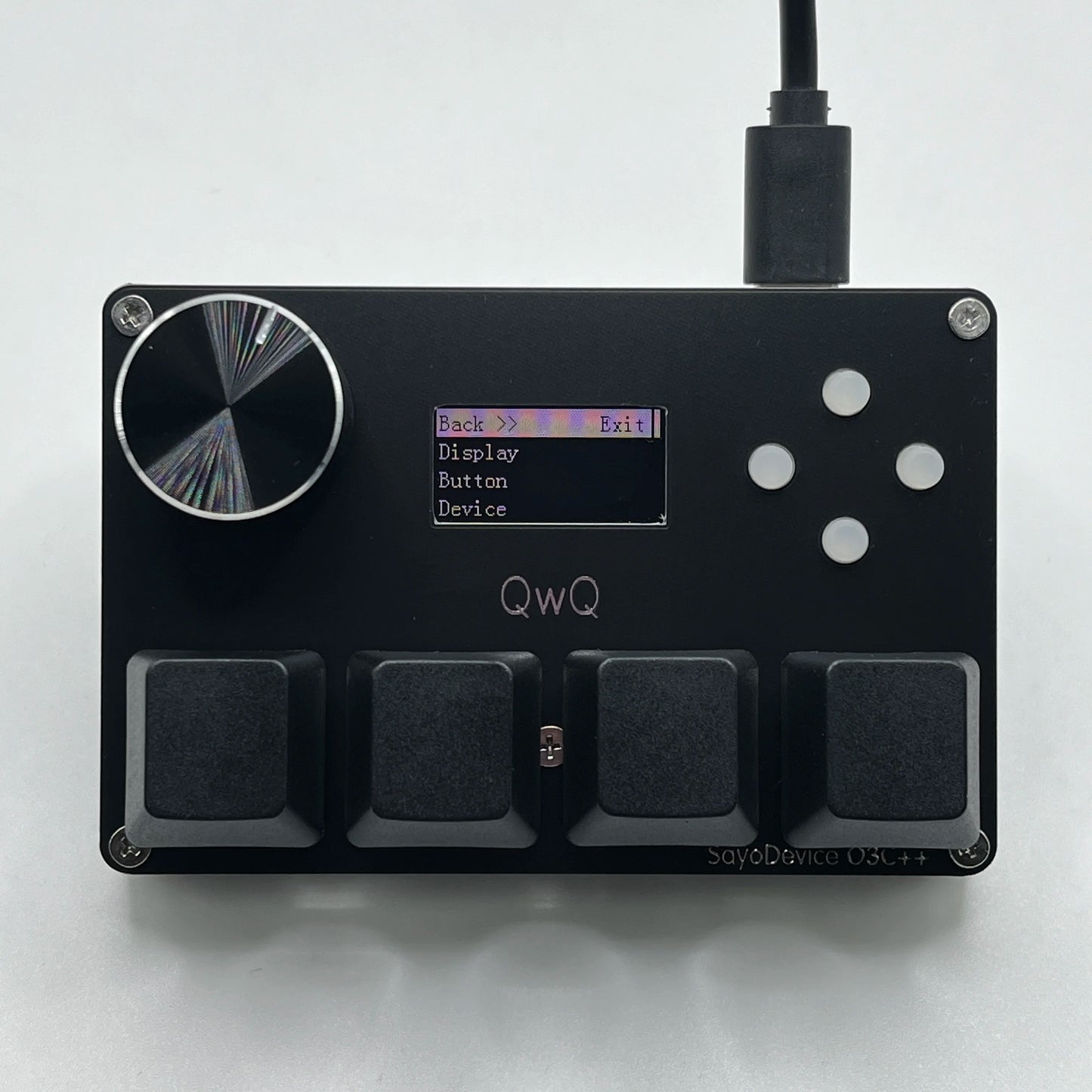 SayoDevice O3C++ OSU Rapid Trigger Keyboard – 4+4 Keys Magnetic Linear OUTEMU Pink Switches with Knob & Screen Shortcut