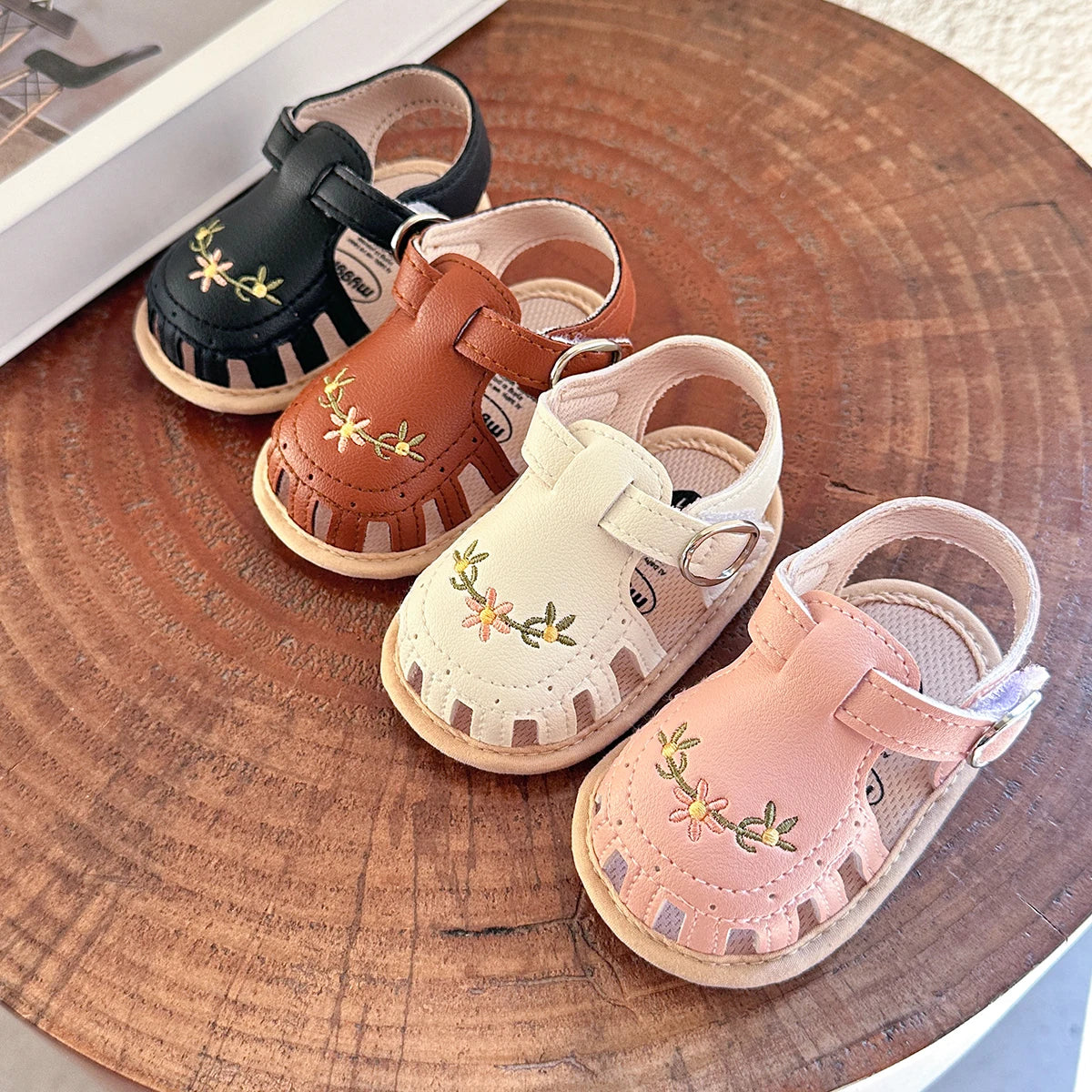 Infant Baby Sandals – Summer Newborn Crib Shoes, Flat First Walkers for Boys & Girls, Wedding Dress Shoes