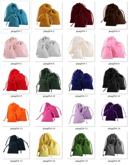 10pcs 5x7cm Mixed Color Velvet Gift Bags | Soft Velvet Drawstring Pouches for Christmas Jewelry Packaging