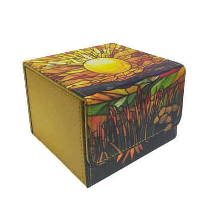 PU Leather Card Storage Box - 140+ Card Deck Holder Case for Game Card Collection & Organization
