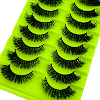 10 Pairs 3D Mink False Eyelashes – Natural Long & Short Fake Lashes Makeup Kit (38 Styles)