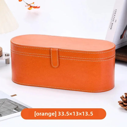 Dyson Hairdryer & Curling Iron PU Leather Storage Box – Round Circular Household Appliance Container