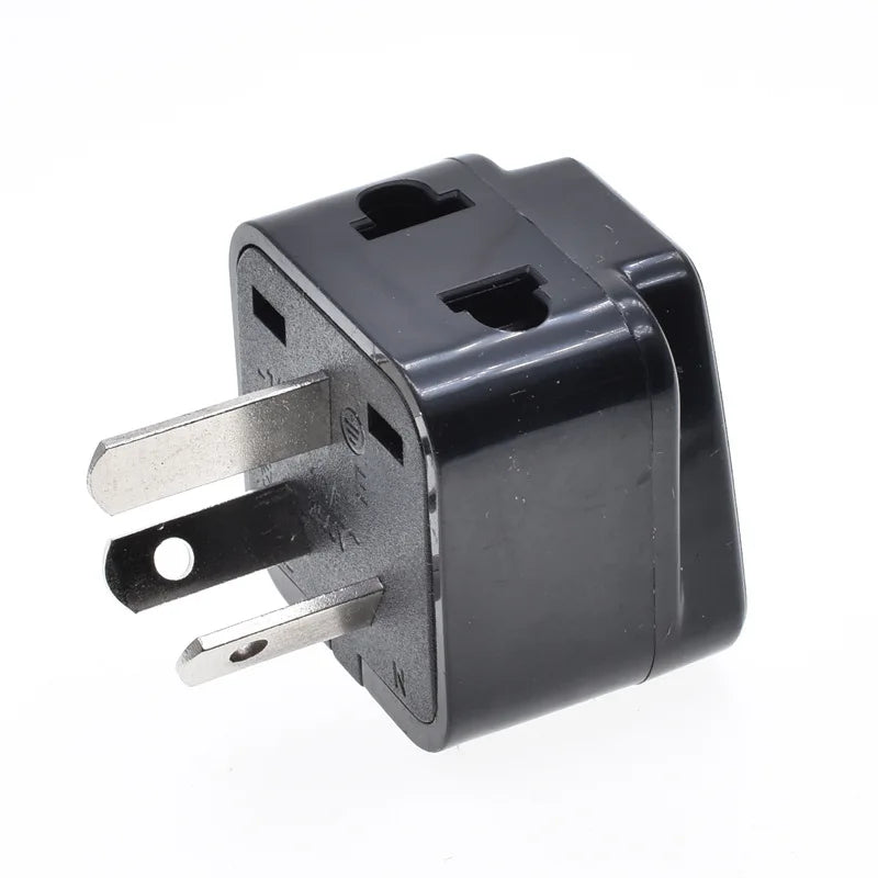 Universal 2-in-1 Plug Adapter – CN, US, UK, EU to AU Converter Socket for Australia & New Zealand Travel, 10A (White/Black)