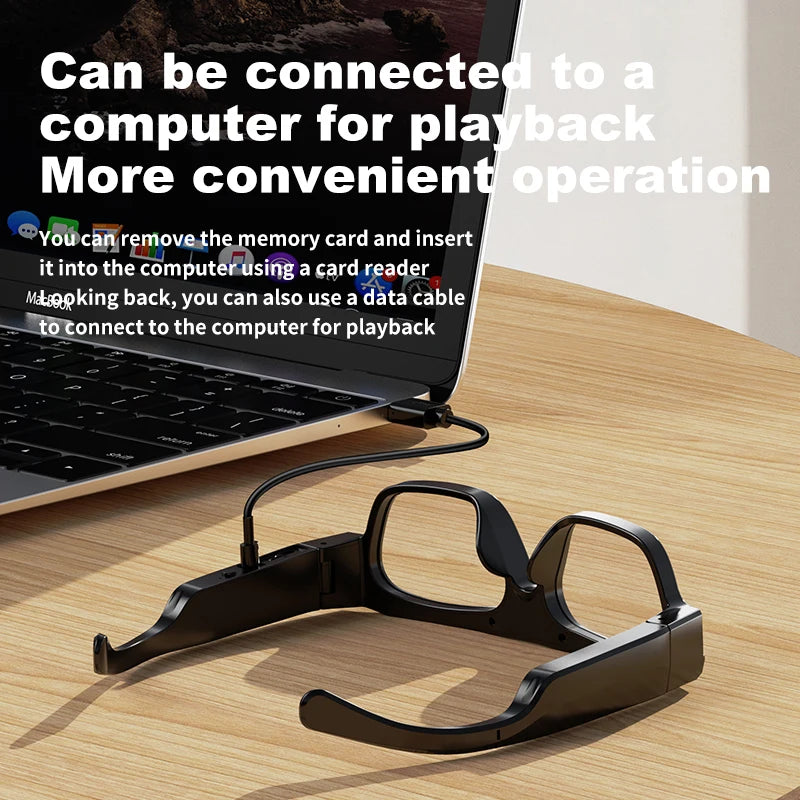 4K Bluetooth HD Video Glasses – Mini Smart Camera for Driving, Cycling, Wireless Music, and Hands-Free Calls