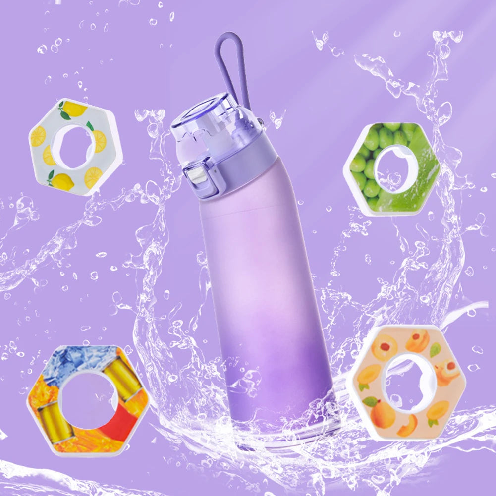 650ML Scented Water Bottle , 7 Flavor Pods - Leak-Proof Air Water Bottle for Travel, Climbing and Hiking