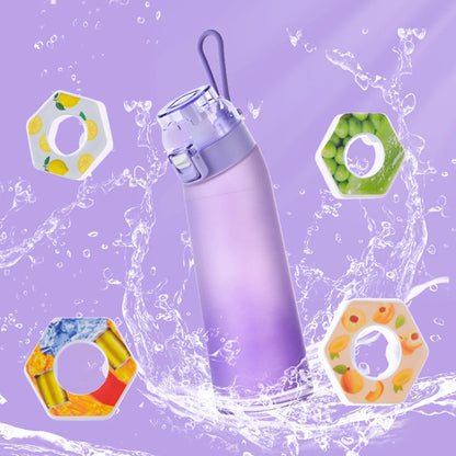 650ML Scented Water Bottle , 7 Flavor Pods - Leak-Proof Air Water Bottle for Travel, Climbing and Hiking