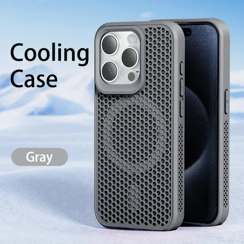 MagSafe Cooling Phone Case for iPhone - Breathable Hard Back Cover with Heat Dissipation