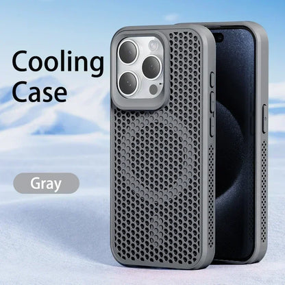 MagSafe Cooling Phone Case for iPhone - Breathable Hard Back Cover with Heat Dissipation