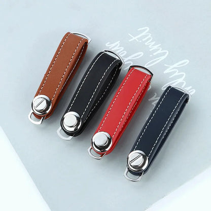 Leather Car Key Pouch – Wallet Case & Key Organizer with Chain for Smart Keys