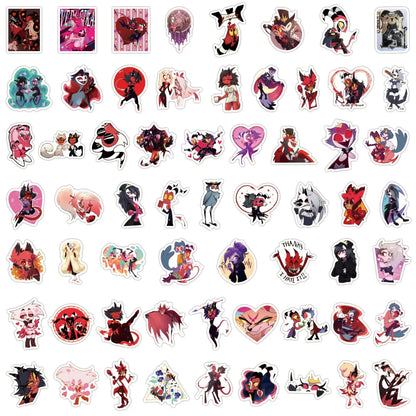 120PCS Helluva Boss Anime Stickers - Cartoon Graffiti Decals for Motorcycles, Luggage, Guitars, Laptops, and Phones