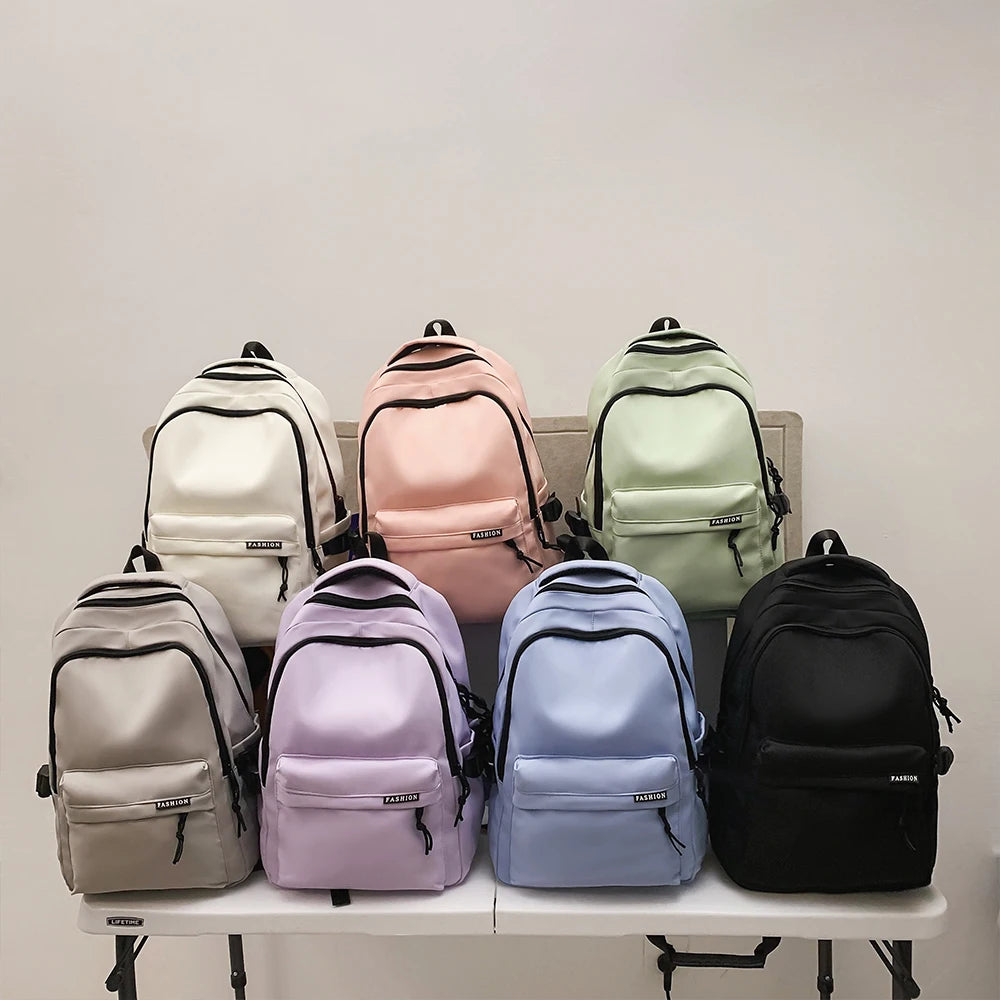 Large Capacity Black Backpack | Solid Color School & Travel Bag for High School & Middle School Students