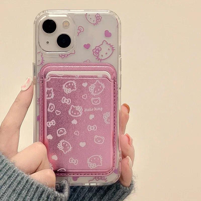 Hello Kitty MagSafe Wallet Case for iPhone 12–16 Pro Max – Cute Sanrio Magnetic Holder with Wireless Charging & Hard Cover