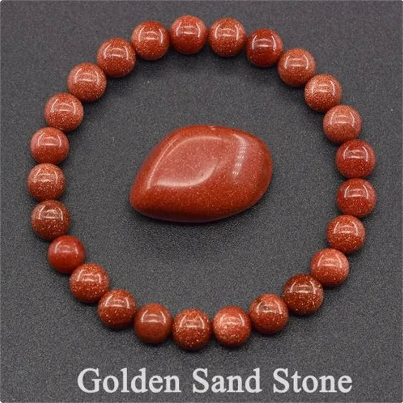 8MM Natural Epidote Zoisite & Lava Stone Bead Bracelet - Tiger Eye & Quartz Jewelry for Women