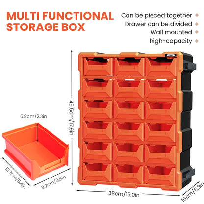 AIRAJ 18in Plastic Drawer Storage Cabinet – 18/39/60 Drawer Organizer for Garage, Beads, LEGO, and Makeup Storage