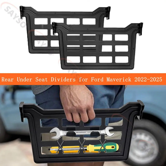 Rear Under-Seat Dividers for Ford Maverick 2022–2025 – Storage Organizer Accessories (2-Pack)